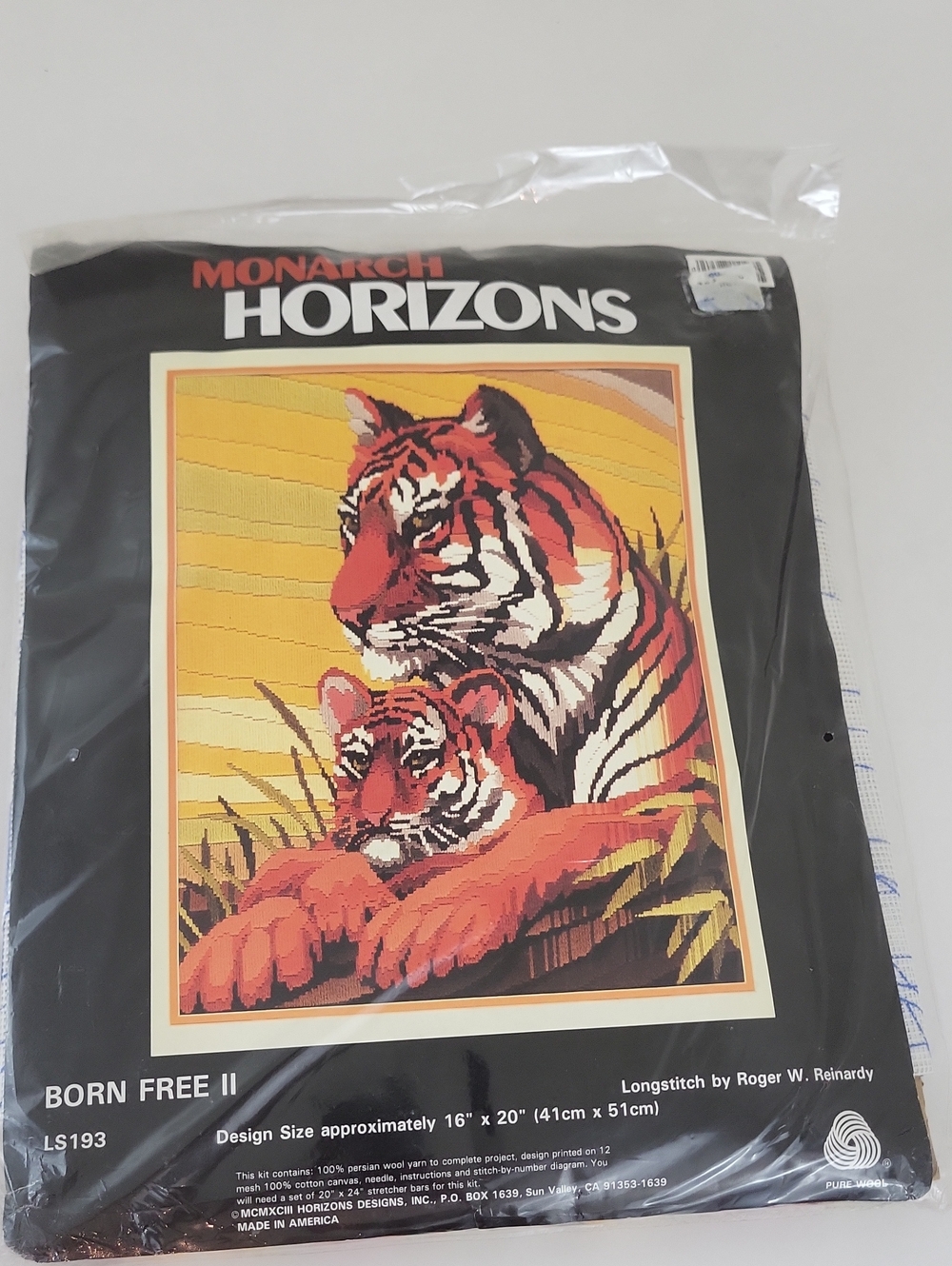 Rare New Vtg 1993 Monarch Horizons Tigers Born Free II Kit #LS193 Longstitch
